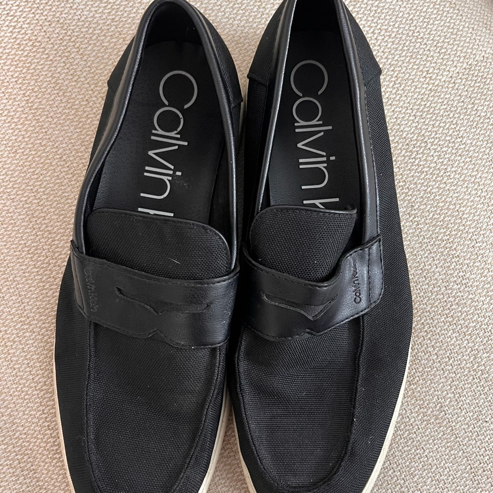 Used twice Calvin Klein Black Loafers Sleek Slip-Ons
